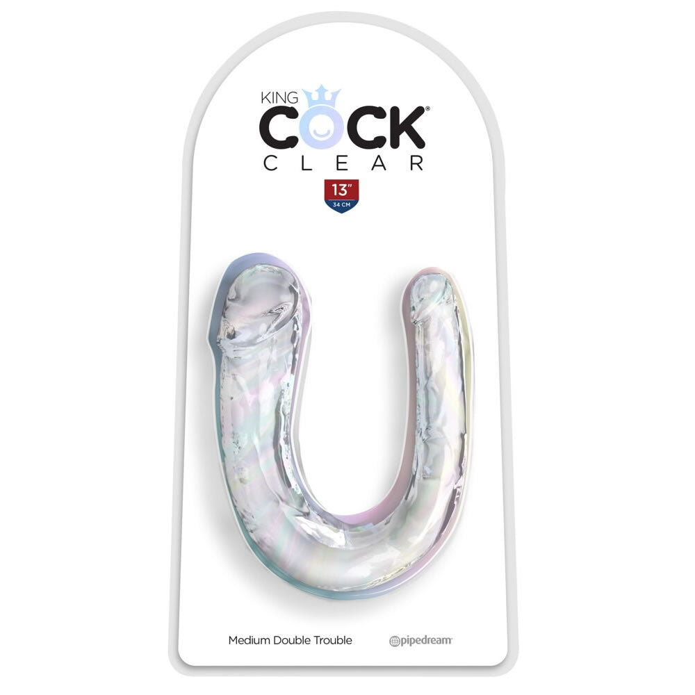 King Cock Double Troble Dobbelt Dildo i Transparent