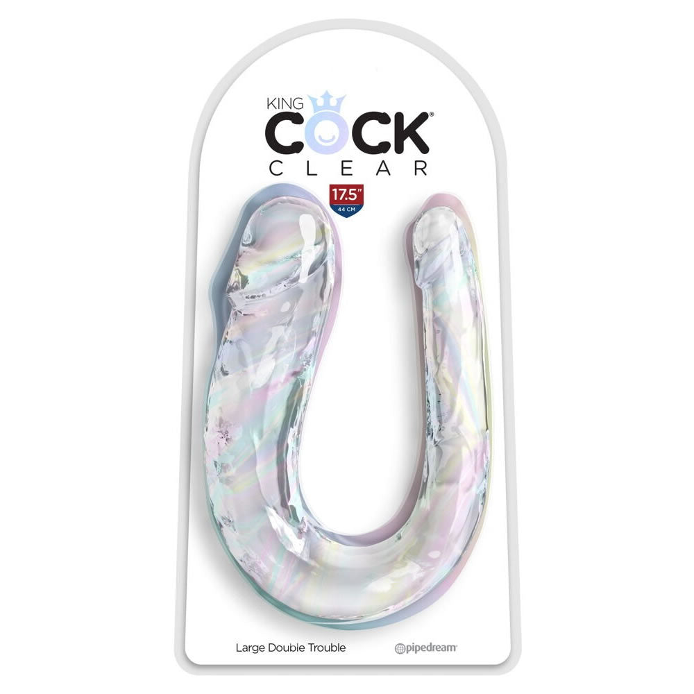 King Cock Double Troble Dobbelt Dildo i Transparent