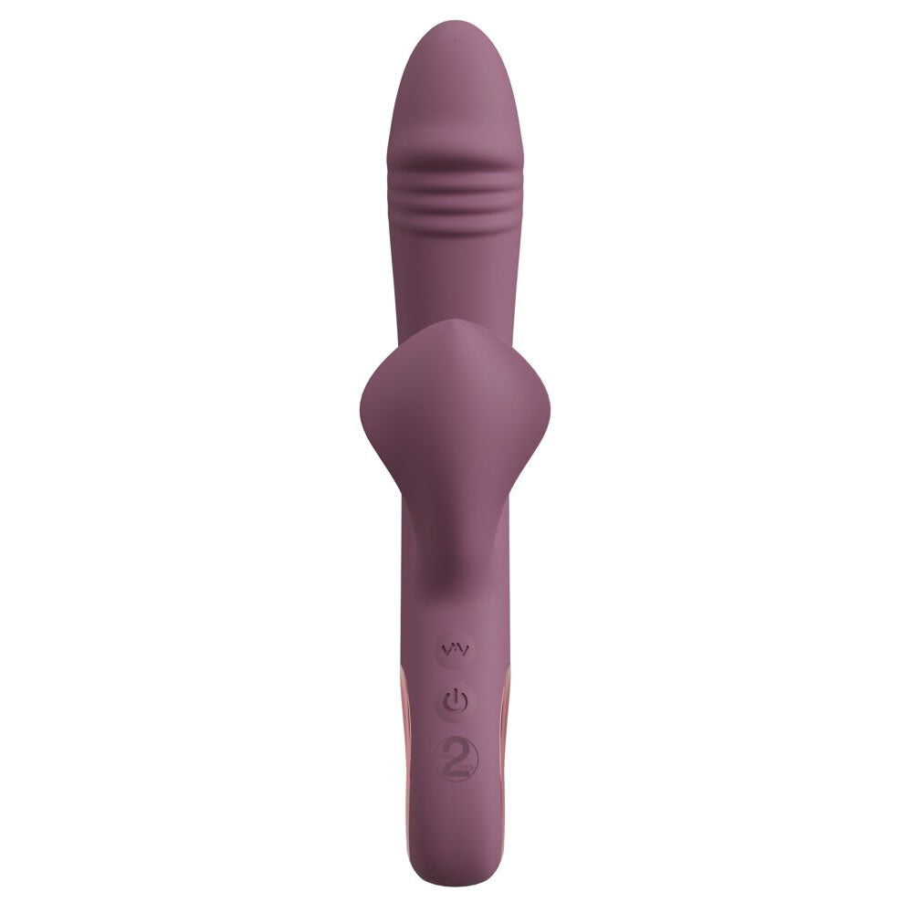 Slim Triple Plum Vibrator med Klitoris Stimulator & Anal Kæde