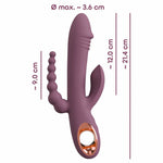 Slim Triple Plum Vibrator med Klitoris Stimulator & Anal Kæde