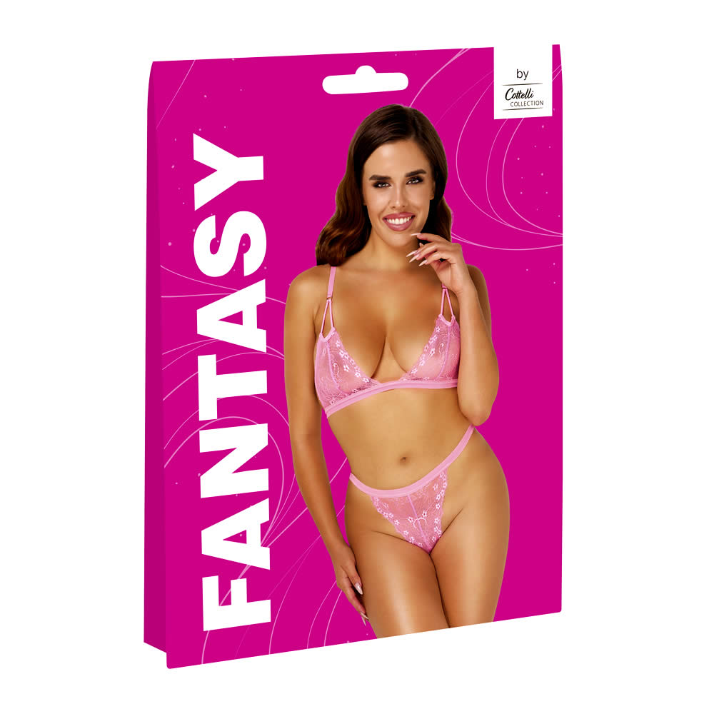 Fantasy Blonde BH & G-Streng i Pink