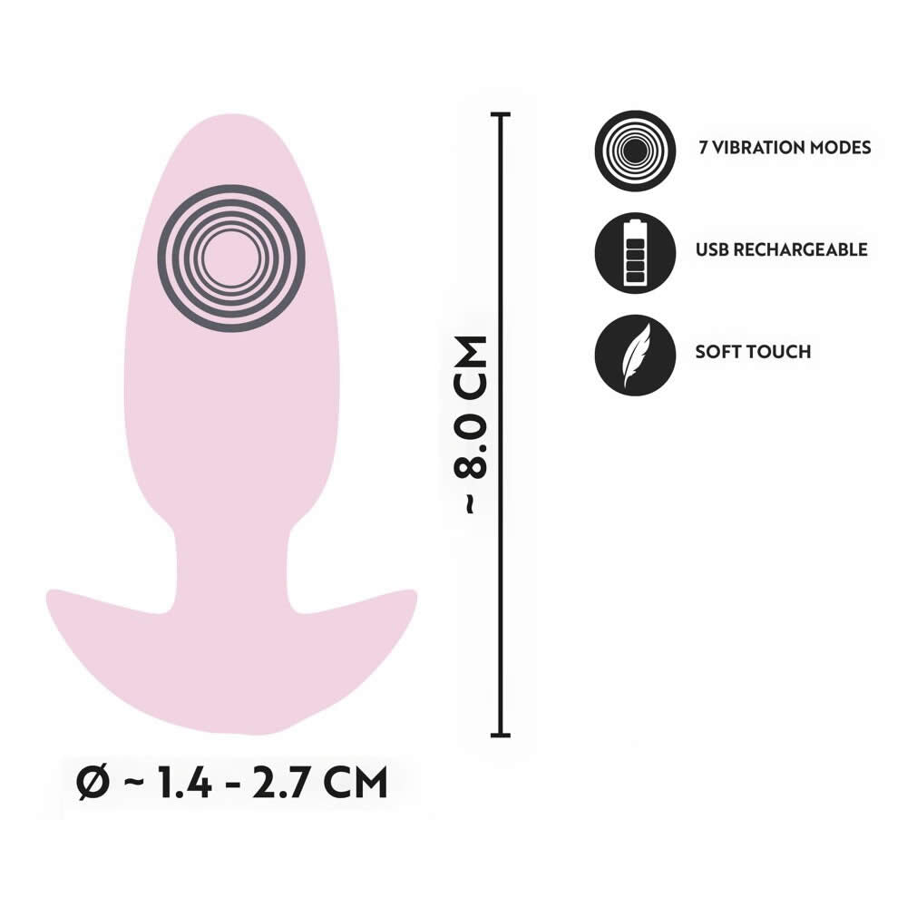 Cuties Vibrating Mini Butt Plug Pink Peony