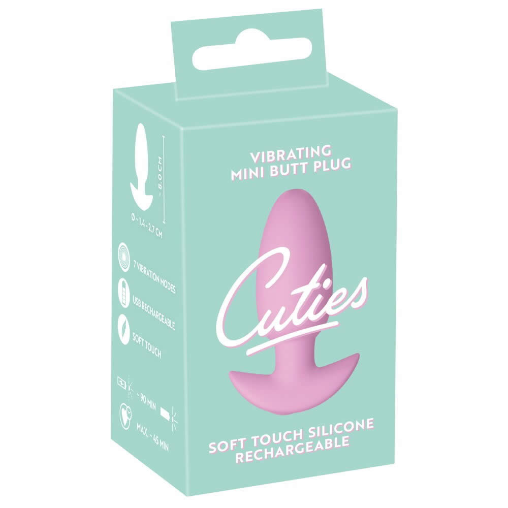 Cuties Vibrating Mini Butt Plug Pink Peony