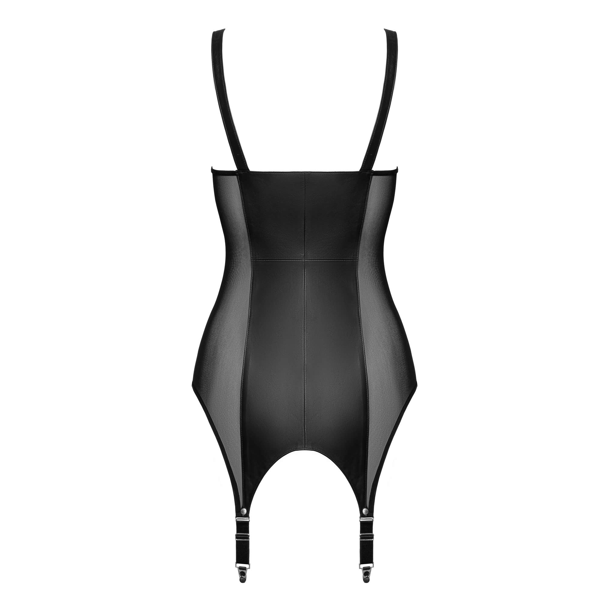 Zado Læder Bustier med Strømpeholdere