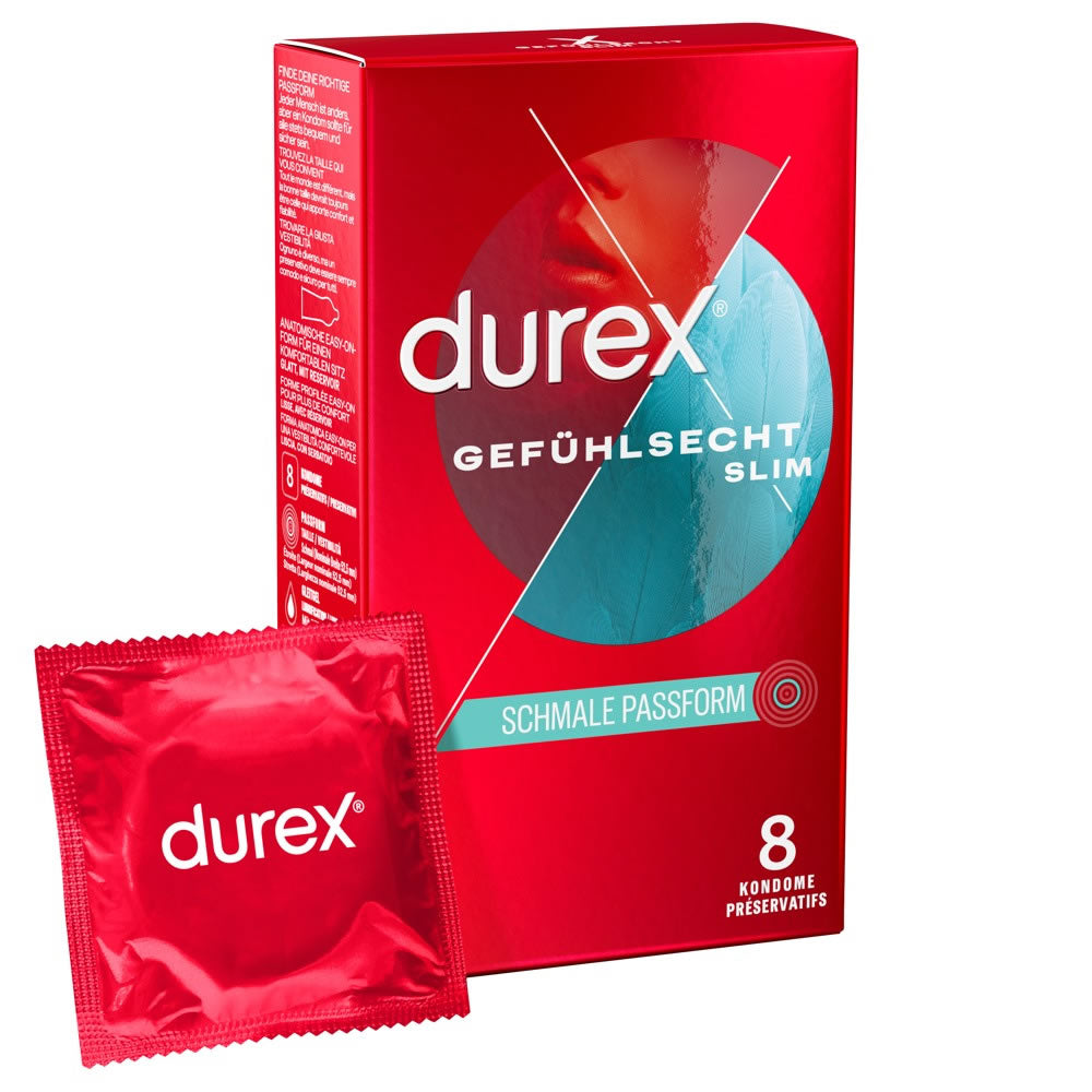 Durex Gefühlsecht Slim Slank Kondom - 8 stk