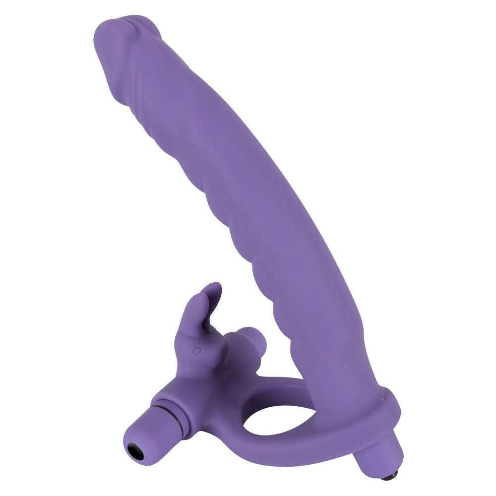 Strap-on DP Vibrator til ham med klitoris stimulator & Penisring