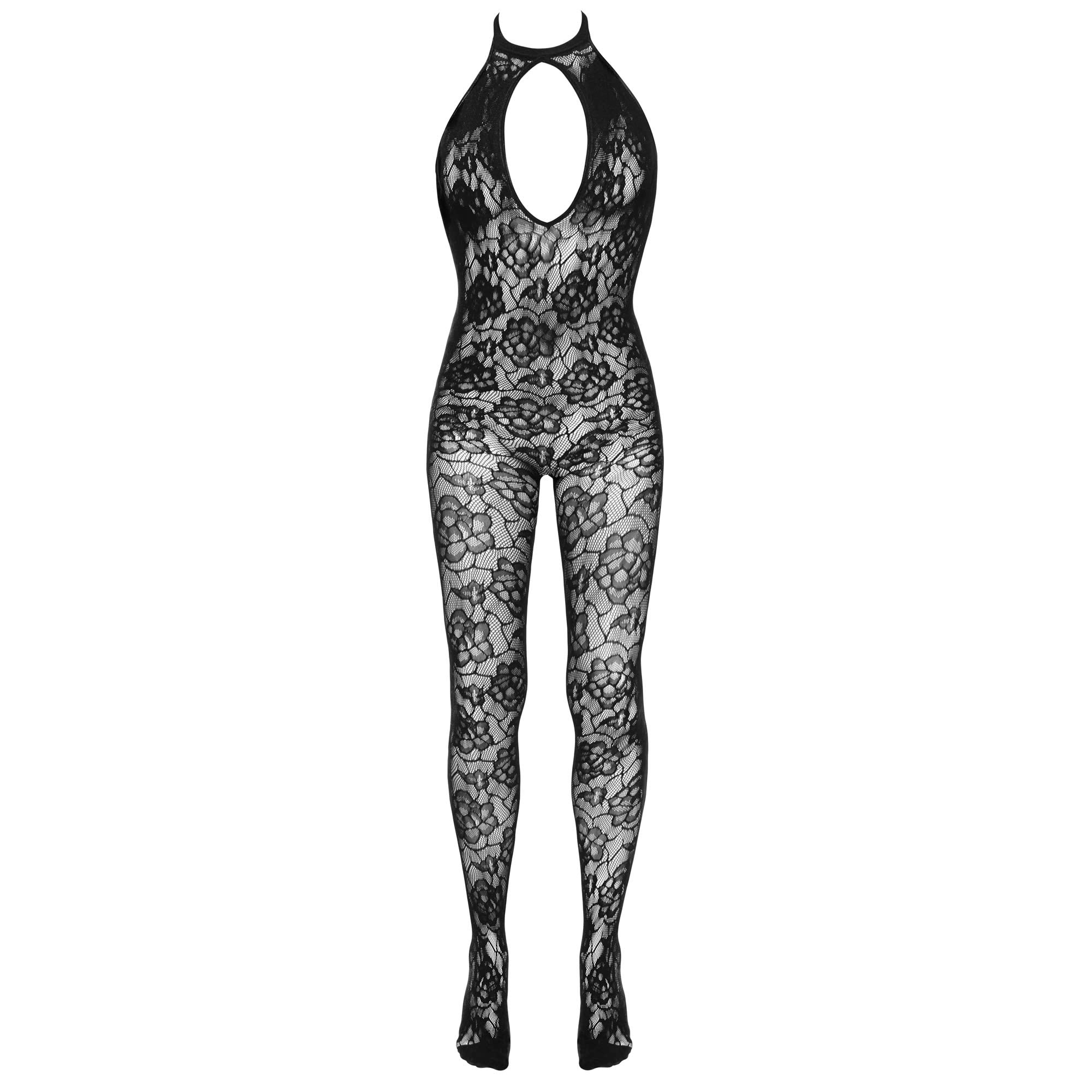 Fantasy Blonde Bundløs Catsuit med Neckholder - S/L