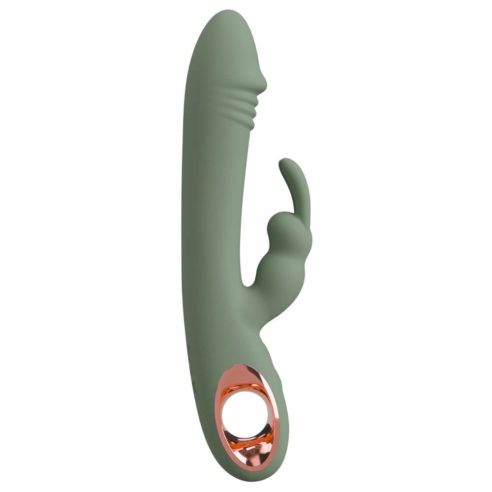 Slim Rabbit Vibrator Olive med Klitoris Stimulator