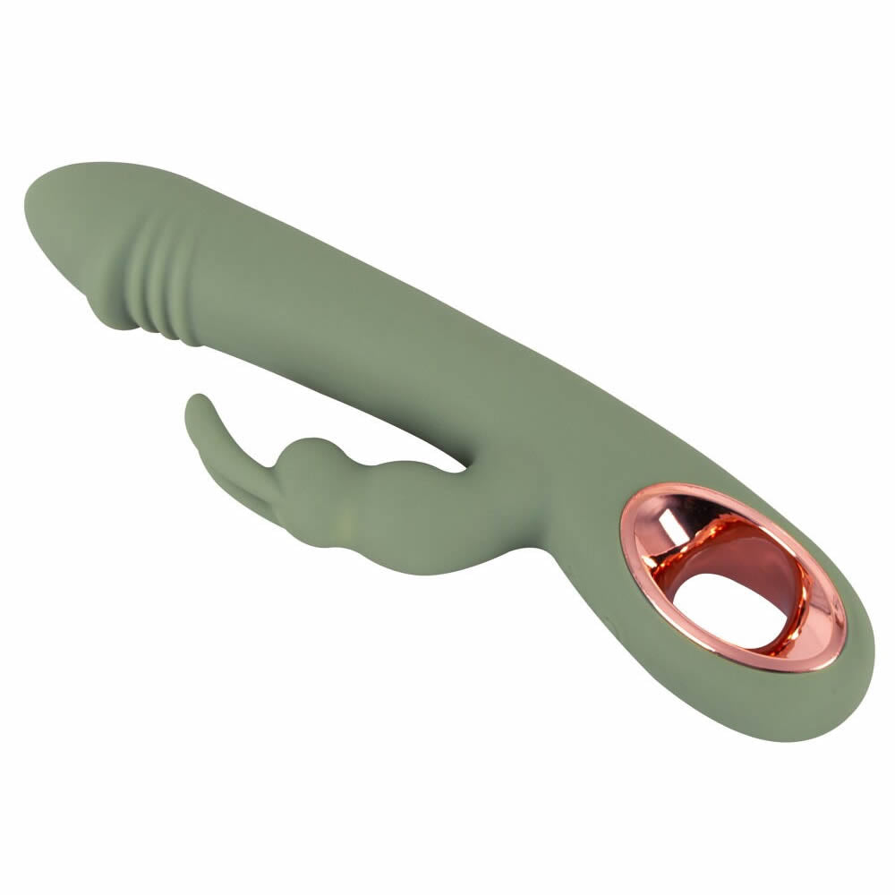 Slim Rabbit Vibrator Olive med Klitoris Stimulator
