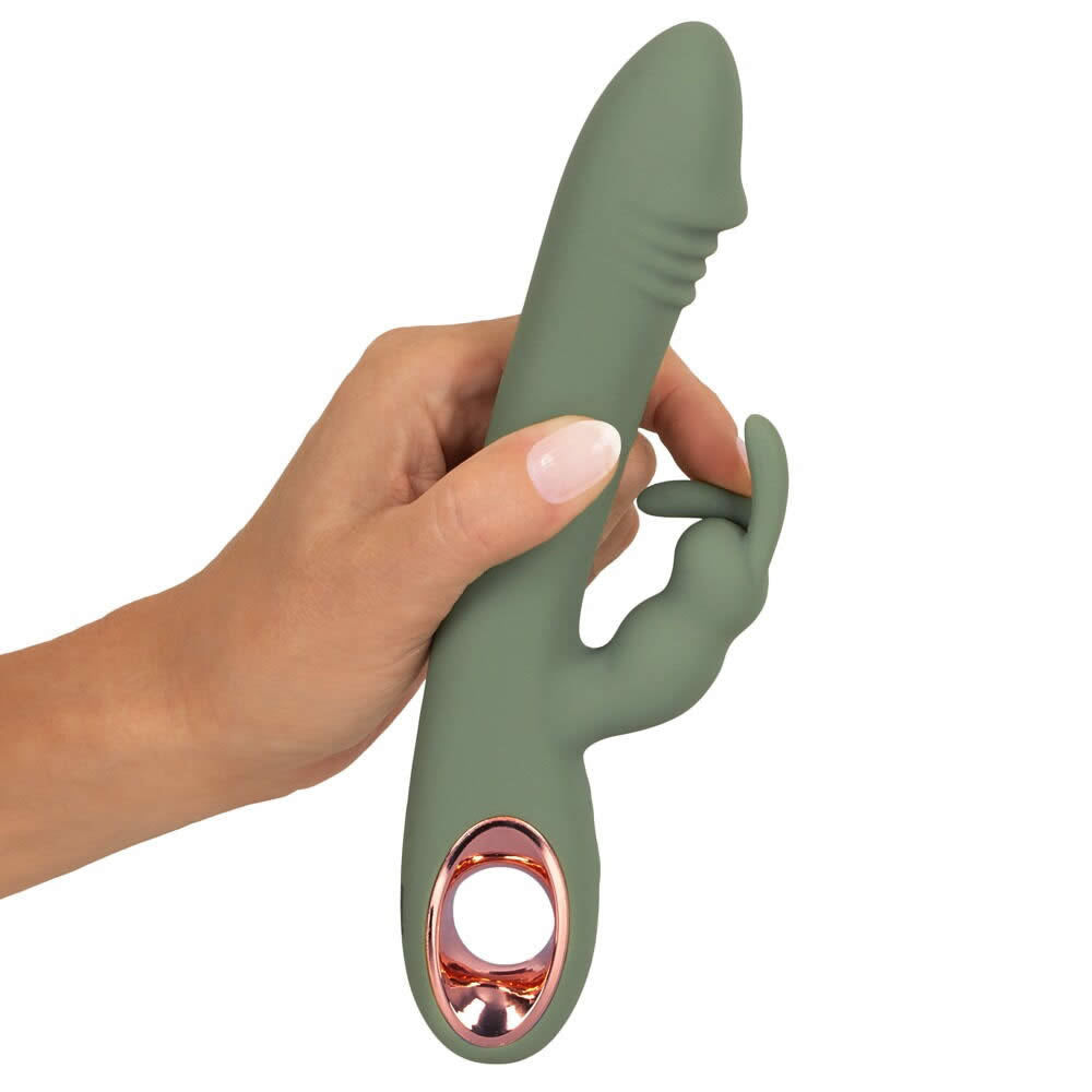 Slim Rabbit Vibrator Olive med Klitoris Stimulator