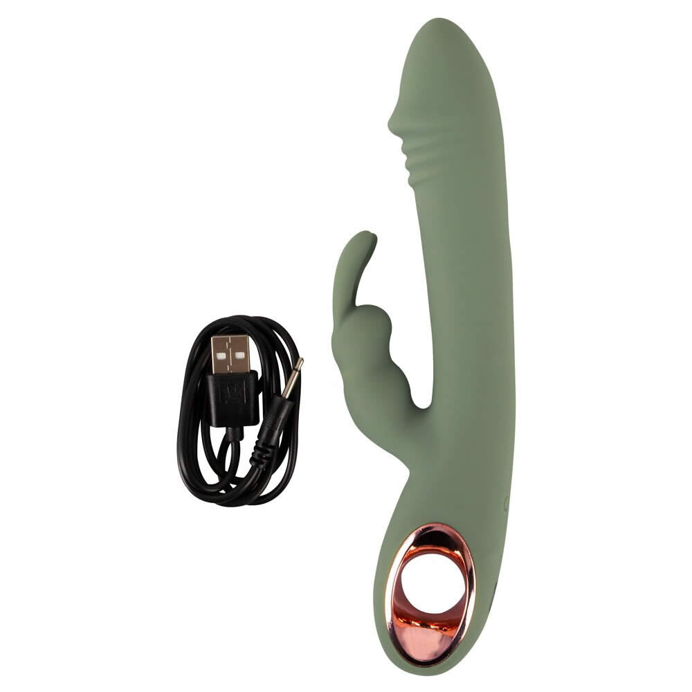 Slim Rabbit Vibrator Olive med Klitoris Stimulator