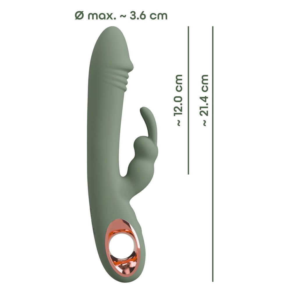 Slim Rabbit Vibrator Olive med Klitoris Stimulator