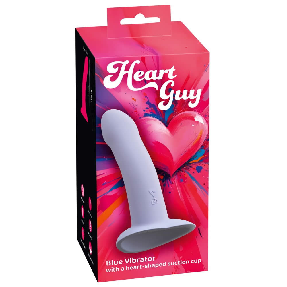 Heart Guy Blue Vibrator med Sugekop
