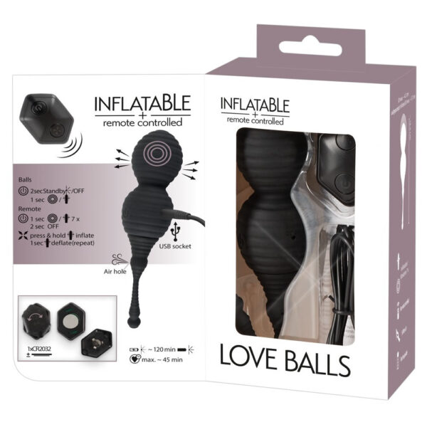 Inflatable Fjernbetjent Vibrator æg & Bækkenbundskugler
