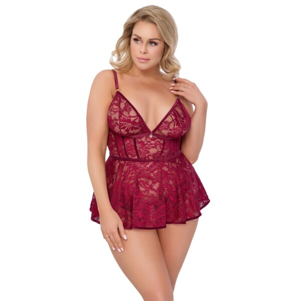 Plus Size Blonde Babydoll med Bundløse Trusser