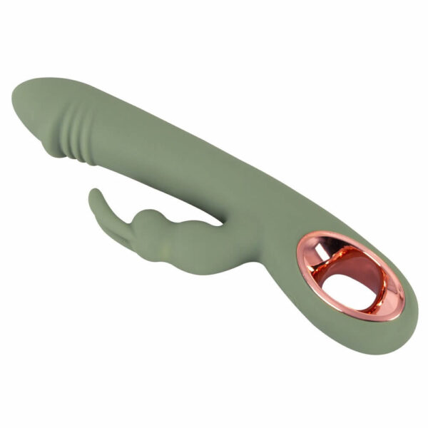 Slim Rabbit Vibrator Olive med Klitoris Stimulator